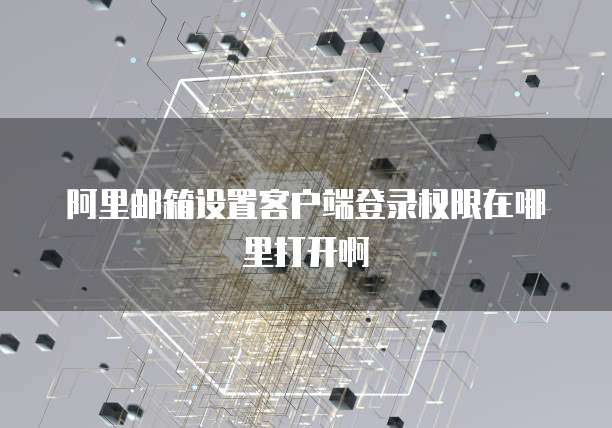 阿里邮箱设置客户端登录权限在哪里打开啊