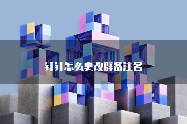钉钉怎么更改群备注名