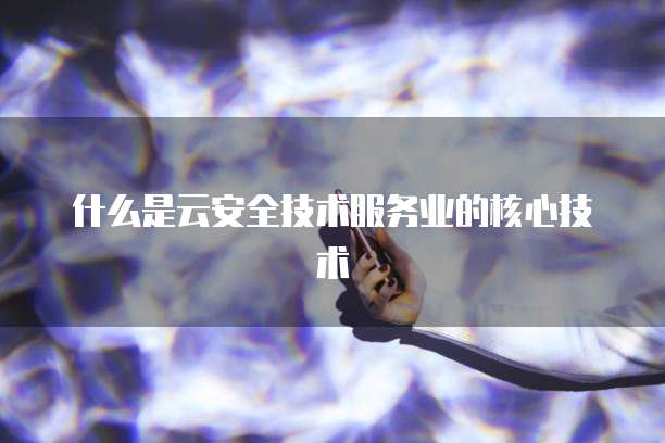 什么是云安全技术服务业的核心技术