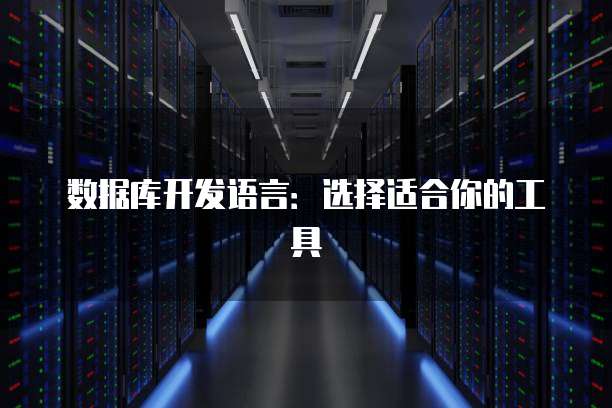 数据库开发语言：选择适合你的工具