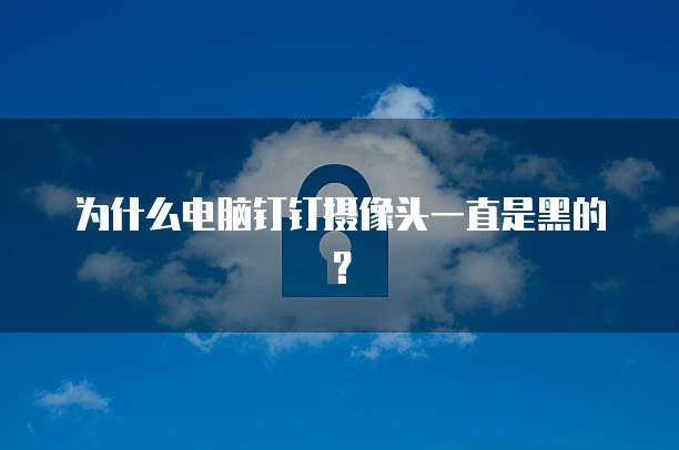 为什么电脑钉钉摄像头一直是黑的？
